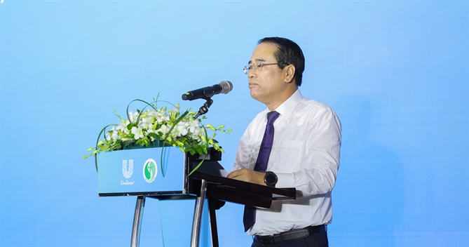 Ông Tăng Thế Cường - Cục trưởng Cục Môi trường, Bộ Nông nghiệp và Môi trường phát biểu khai mạc tại sự kiện