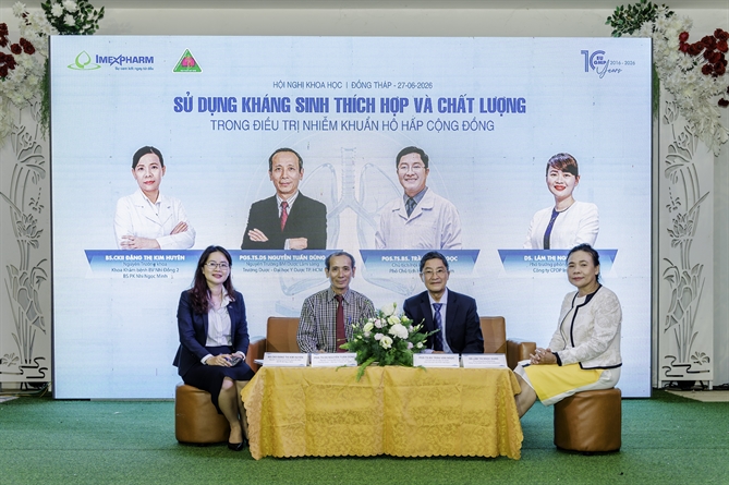 Tăng trưởng quý II hồi phục, Imexpharm bám sát các mục tiêu kinh doanh cả năm Imexpharm tổ chức Hội nghị khoa học chủ đề “Sử dụng kháng sinh thích hợp và chất lượng trong điều trị nhiễm khuẩn hô hấp cộng đồng”. Ảnh Imexpharm.jpg