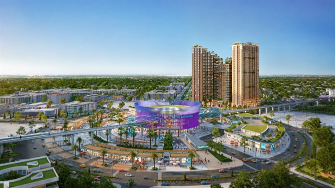 Phối cảnh vị trí lõi trung tâm World Trade Center Binh Duong New City (phối cảnh dự án CĐT)