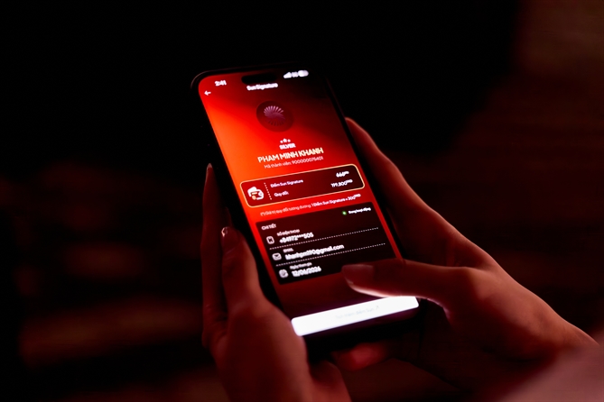 Giao diện tài khoản hội viên trên ứng dụng NCB iziMobile