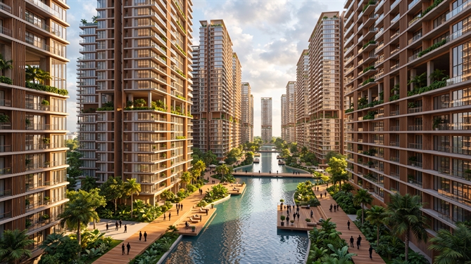 Tổ hợp nhà ở xã hội An Thới ưu tiên diện tích cho không gian xanh và tiện ích công cộng