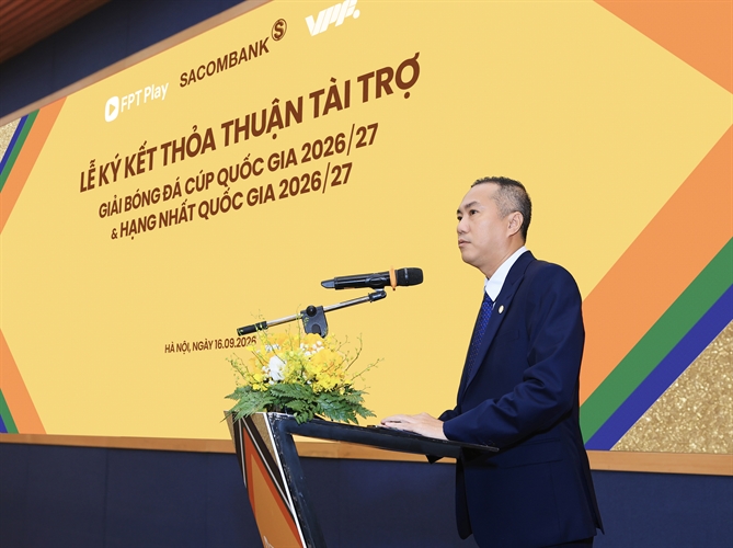 Ông Nguyễn Xuân Vũ (Thành viên HĐQT SACOMBANK) phát biểu tại sự kiện