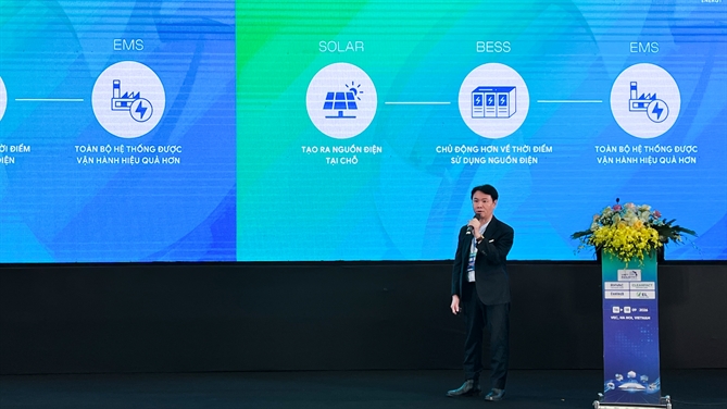 Ông Châu Diệu Hải Nam - CEO Novaon Energy chia sẻ tại Hội thảo