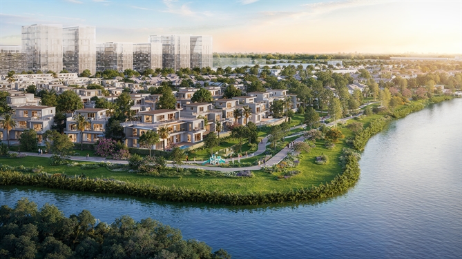 Phân khu Rivera Nagomi ra mắt thị trường: Bước đi mới trong chiến lược phát triển Waterpoint Rivera Nagomi sở hữu thế đất cận song thủy giáp sông Vàm Cỏ Đông và dòng kênh.