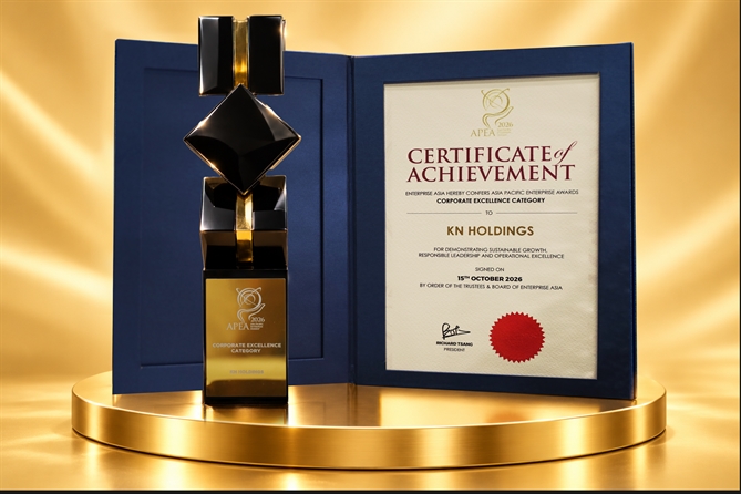 KN Holdings được vinh danh Doanh nghiệp xuất sắc châu Á tại APEA 2026.