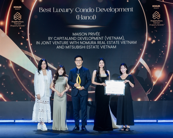 CapitaLand Development được vinh danh tại PropertyGuru 2026 về phát triển bền vững, đóng góp xã hội và thiết kế xuất sắc Dự án Maison Privée được vinh danh tại hạng mục Dự án căn hộ hạng sang xuất sắc (Hà Nội) và Thiết kế dự án căn hộ xuất sắc