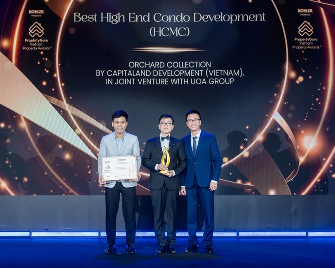 CapitaLand Development được vinh danh tại PropertyGuru 2026 về phát triển bền vững, đóng góp xã hội và thiết kế xuất sắc Dự án Orchard Collection thuộc Tổng dự án Sycamore ghi dấu với danh hiệu Dự án căn hộ cao cấp xuất sắc (TP.HCM)