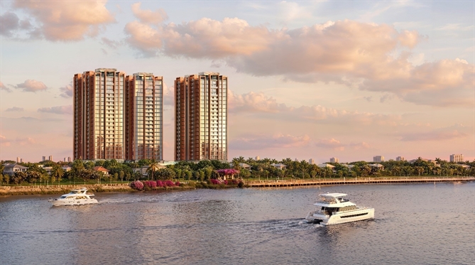 The Upper East Saigon tọa lạc tại bán đảo Thạnh Mỹ Lợi, bên bờ Đông sông Sài Gòn với số lượng giới hạn chỉ 336 căn.