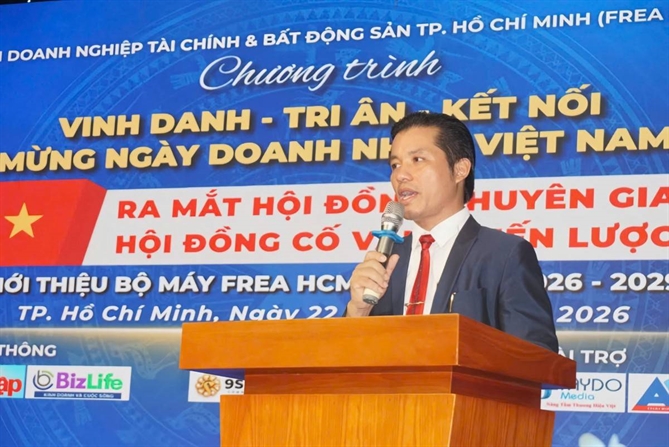 Chủ tịch FREA-HCM Đỗ Văn Hiếu phát biểu tại sự kiện